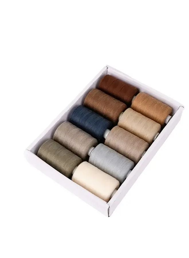 Grey Tone Polyester Sewing Thread Set 10 Colors 1000 Yards For Hand Machine DIY - Image 1